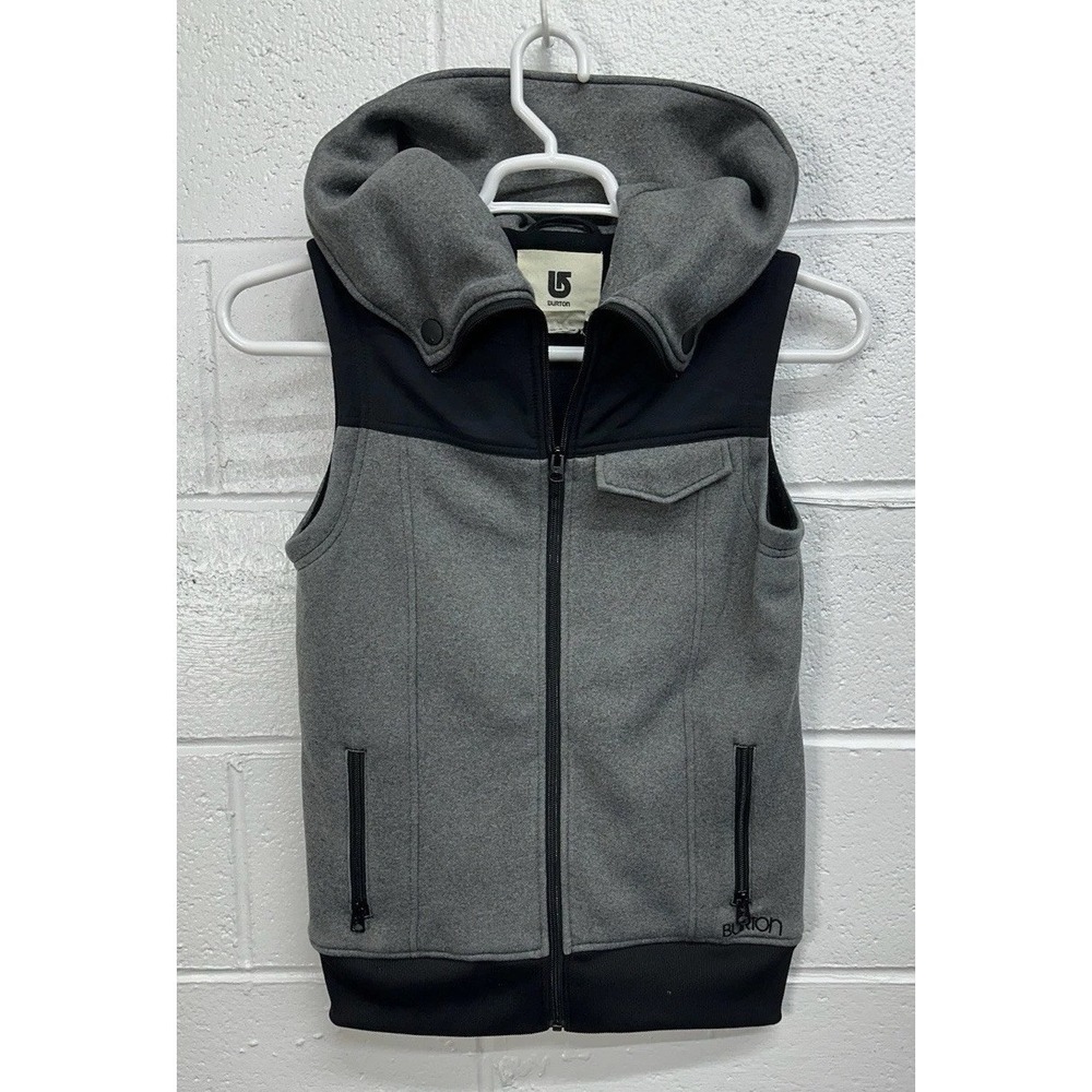 Burton Women's Hooded Full Zip Vest / Gray Black / Women's Small